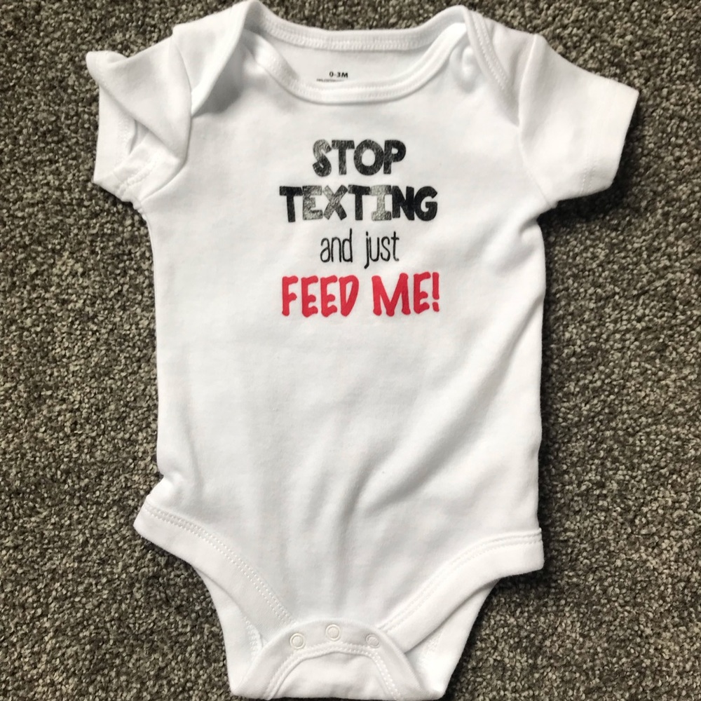 Stop Texting Onesie - Size 0-3mos